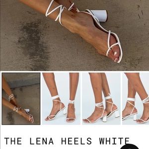 Princess Polly White Lena Heels - Size 7
